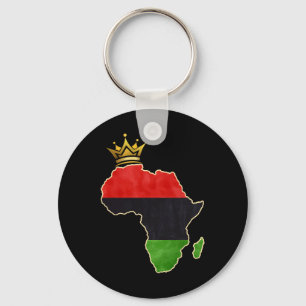 Llavero Reina Africana Americana Pan Afro Mapa Bandera Neg