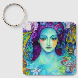 Llavero Reina de hadas encantada con mariposas