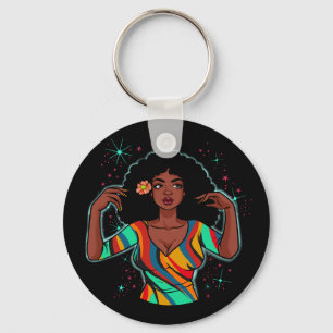 Llavero Reina negra, melanina sista, magia chica negra.