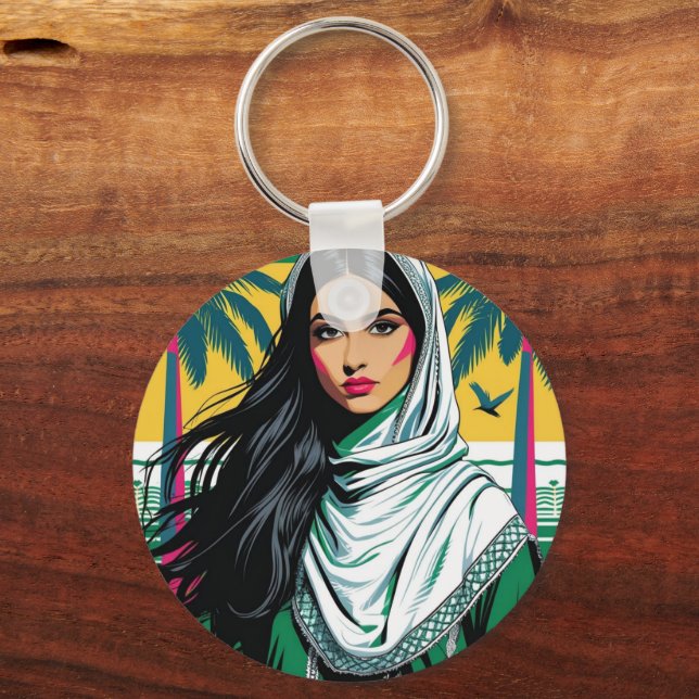 Llavero "Reina pop saudita - Audaz patrimonio artístico de (Reverso )