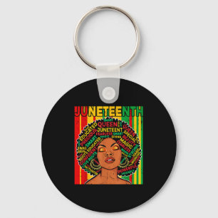 Llavero Reina retro de Juneteenth melanina afroamericana