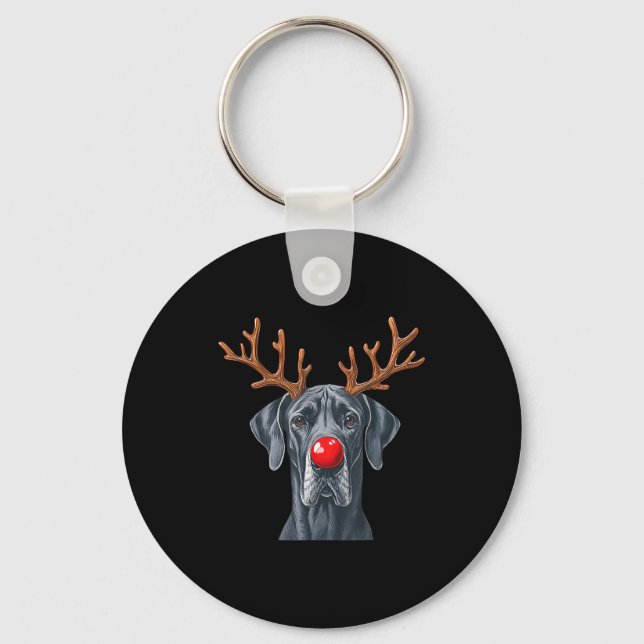 Llavero Reindeer Great Dane Christmas Great Dane Dog Mom D (Anverso)
