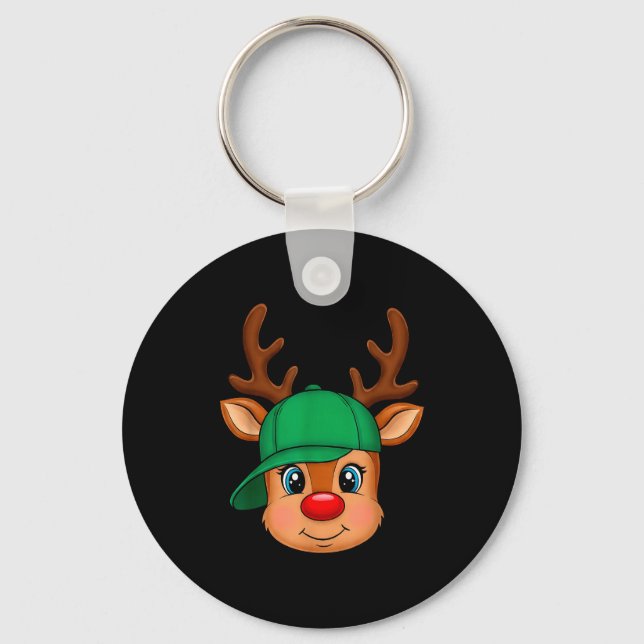 Llavero Reindeer Merry Christmas Hat Men Boy Kids  (Anverso)