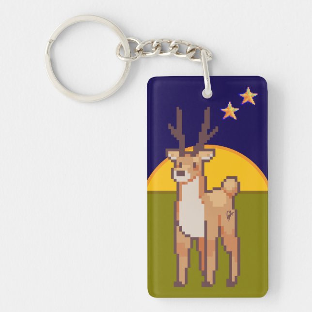 Llavero Reindeer, Pixelart, Pixel Art  (Frente)