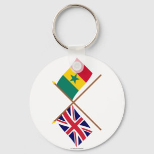 Llavero Reino Unido y banderas cruzadas Senegal