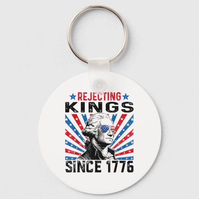 Llavero Rejecting Kings Since 1776 Distressed Usa Flag Vin (Anverso)