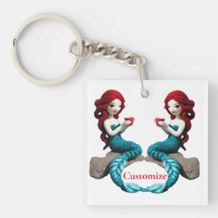 Llavero Relajación De Sirena Con Bebida Thunder_Cove