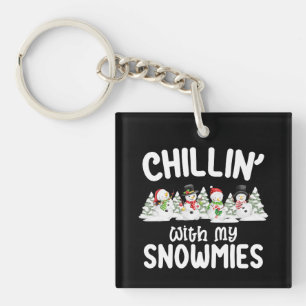 Llavero Relajándome con mis muñecos de nieve Navidad
