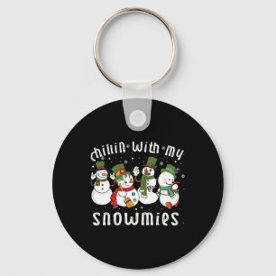 Llavero Relajándome con mis muñecos de nieve Santa hombre