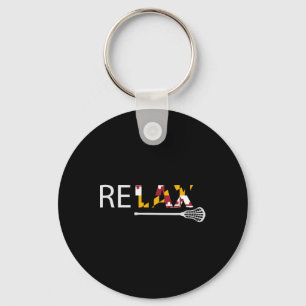 Llavero Relax Maryland Flag Lacrosse Lax Stick Hombres Muj