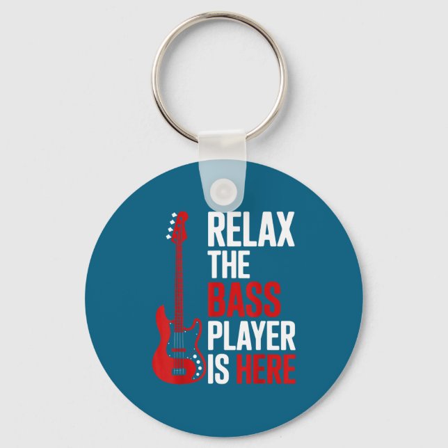 Llavero Relax The B Player Is Here Retro Guitar Musician F (Anverso)