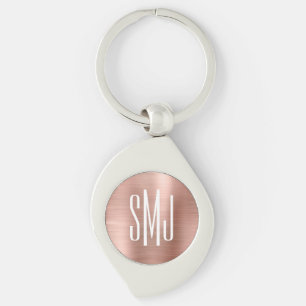 Llavero Relieve metalizado Rosa Ombre Ombre Tres letras Mo