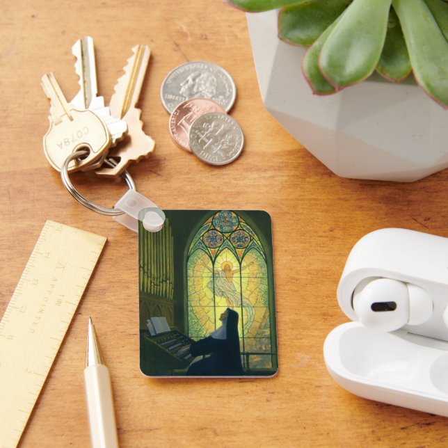 Llavero Religión vintage, monja jugando un órgano en la ig (Escritorio )