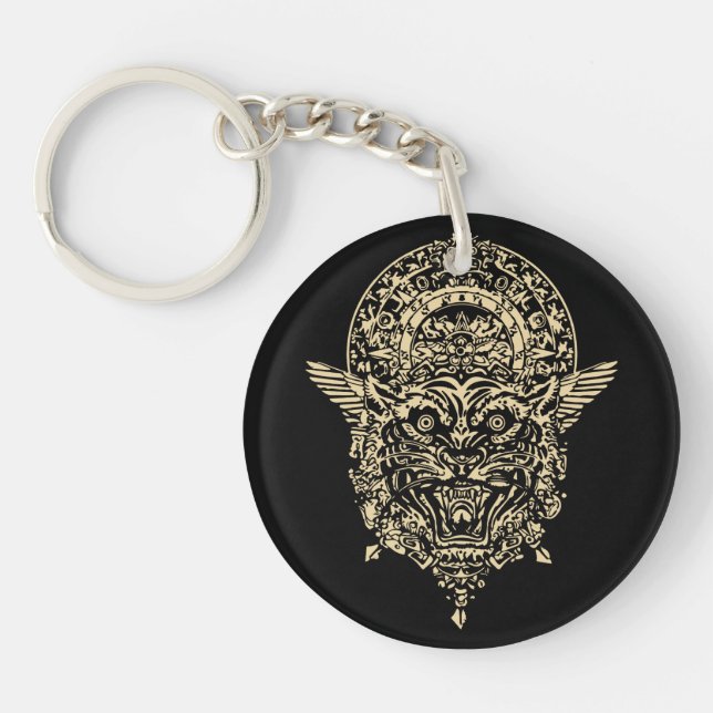 Llavero Reliquia de gato inca y maya: Leyendas místicas (Frente)