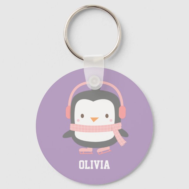 Llavero Rellenos de Navidad de Pingüino Lindo para Niñas (Anverso)