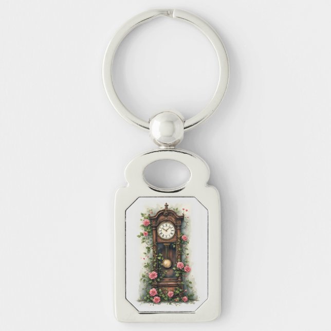 Llavero Reloj de Abuelo Rosa Vintage (Anverso)