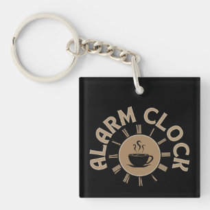 LLAVERO RELOJ DE ALARMA RETRO AMANTE DEL CAFÉ DE LA MAÑANA
