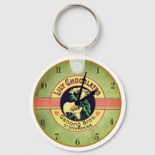Llavero Reloj de anuncio de chocolate Art Nouveau