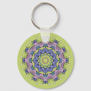 Llavero Reloj de mano pintado Mandala Cara 2
