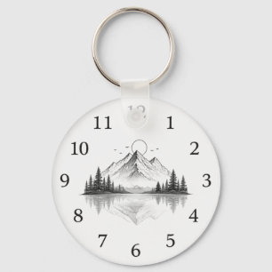 Llavero Reloj de naturaleza de montaña elegante