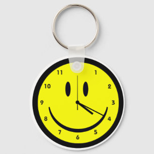 Llavero Reloj feliz de la cara del hippy
