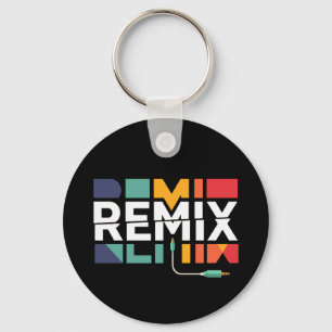 Llavero Remix de Audio   Gráfico Geométrico Retro de Músic