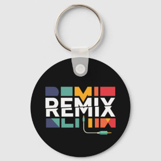 Llavero Remix de Audio | Gráfico Geométrico Retro de Músic