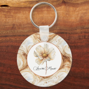 Llavero Remolinos de Latte de Calabaza Flor de Otoño