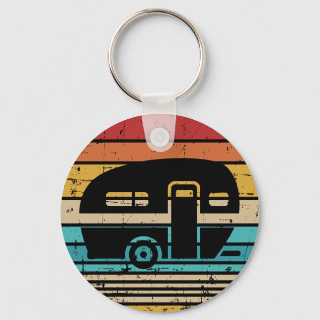Llavero Remolque de camping vintage Caravan (Anverso)