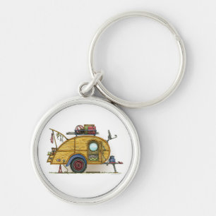 Llavero Remolque lindo del viaje del campista de la