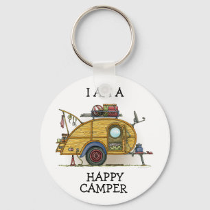 Llavero Remolque lindo del viaje del campista de la