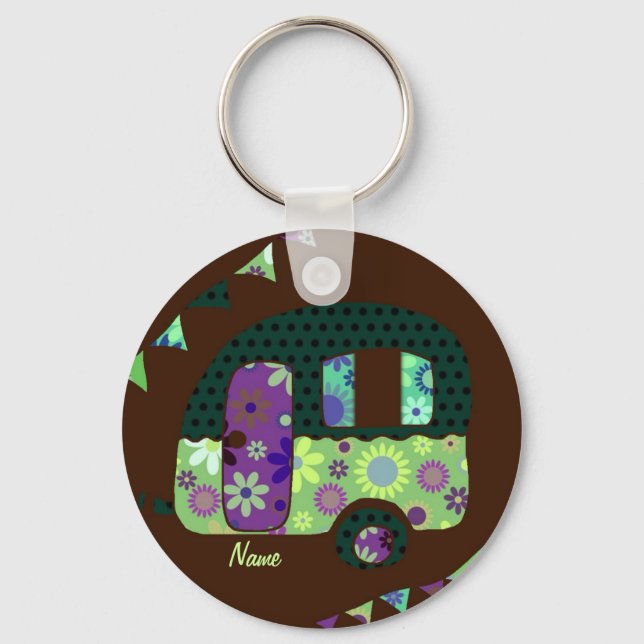 Llavero remolque retro de Shabbychic, acampador, arado de 