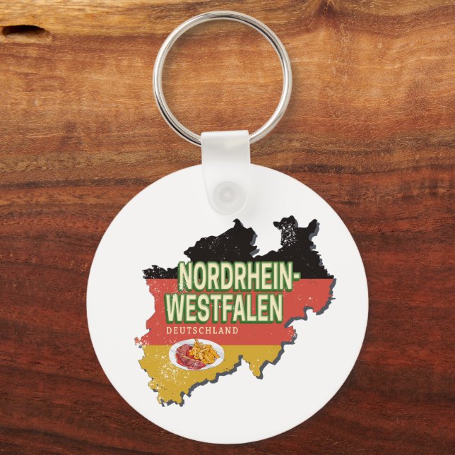Llavero Renania del Norte Westfalia Alemania Retro NRW Sou (Anverso)