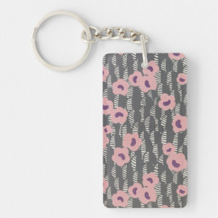Llavero René Crevel vintage Art Deco floral rosa francés