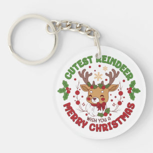 Llavero Reno Adorable Te Desea Una Feliz Navidad