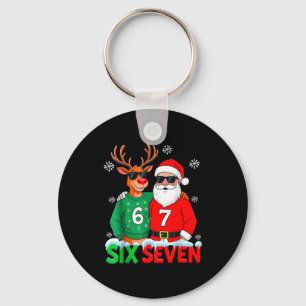 Llavero Reno de Santa Divertido 6 7 Meme de Navidad Seis S