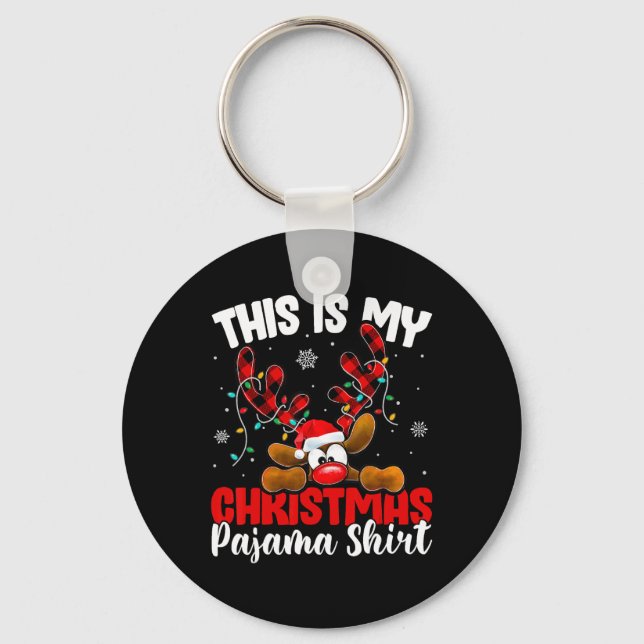 Llavero Reno Jugado Este Es Mi Navidad Pajamas Xmas F (Anverso)