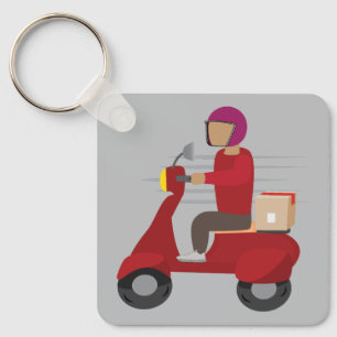 Llavero Repartidor conduciendo un scooter