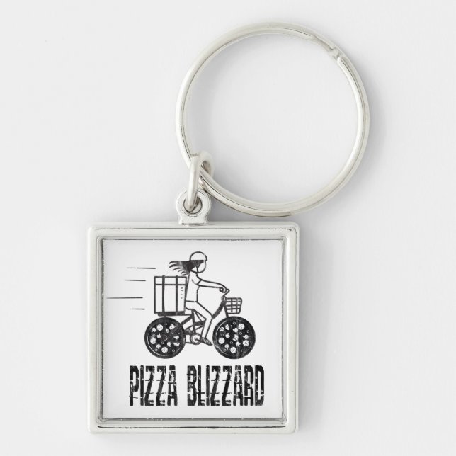 Llavero Repartidor de pizza en bicicleta Blizzard (Frente)