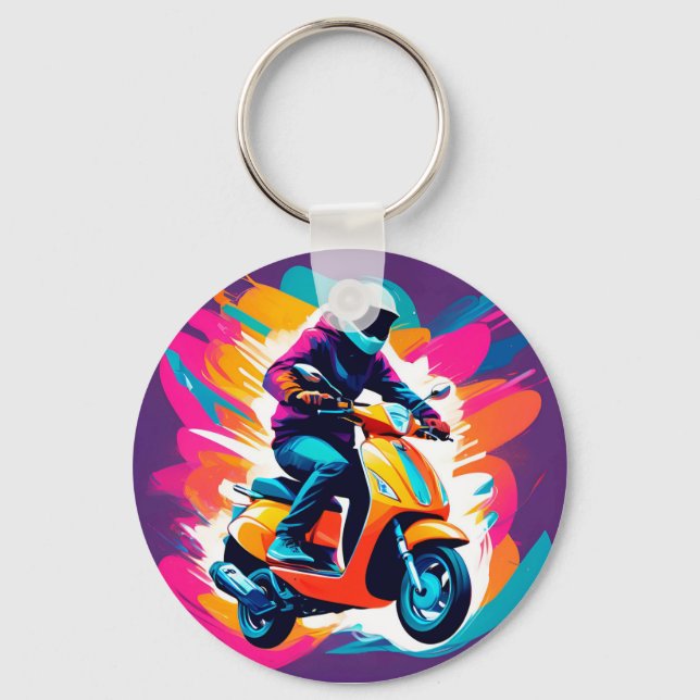 Llavero Representación artística colorida de una persona e (Anverso)