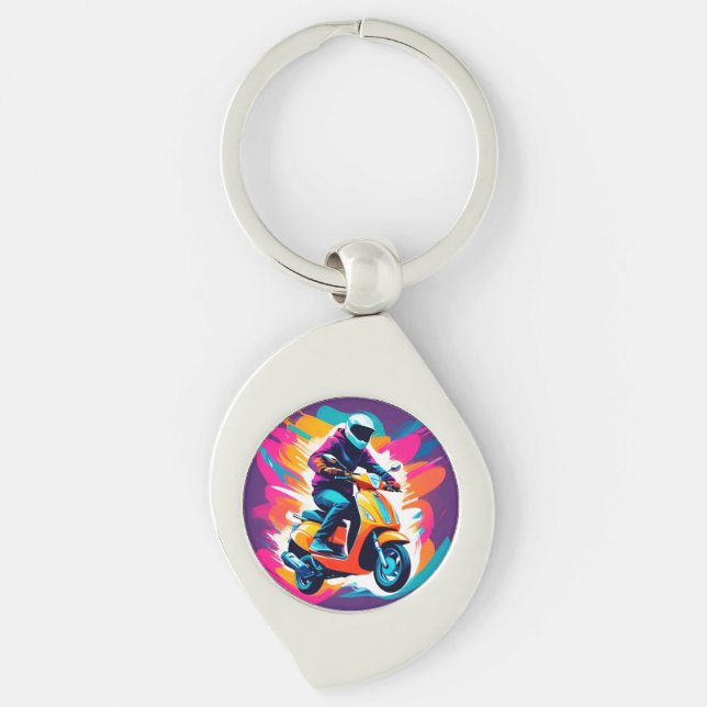 Llavero Representación artística colorida de una persona e (Anverso)