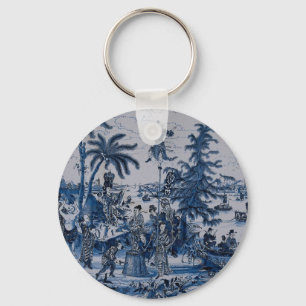 Llavero Repro Chinoiserie Delft Blue and White Tile
