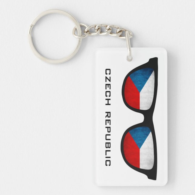 Llavero República Checa sombras personalizado texto y cade (Frente)
