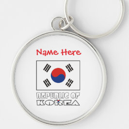 Llavero República de Corea Personalizada Redonda de Metal