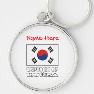 Llavero República de Corea Personalizada Redonda de Metal