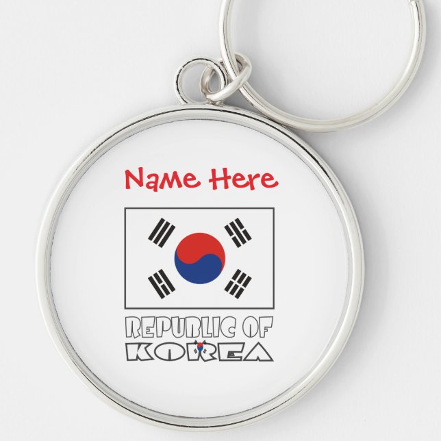 Llavero República de Corea Personalizada Redonda de Metal (Frente)
