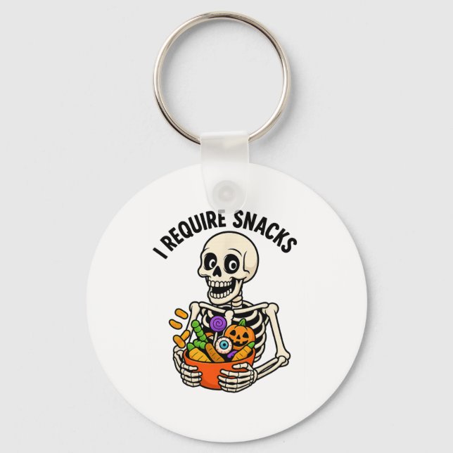 Llavero Requerí Snacks Graciosos Meme de Skeleton Hallowee (Anverso)