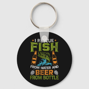 Llavero Rescato Pescado Del Agua Y Cerveza De Botellas - O