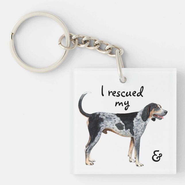 Llavero Rescue Bluetick Coonhound (Frente)
