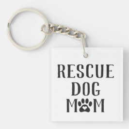 Llavero Rescue Dog Mom Heart Paw Print